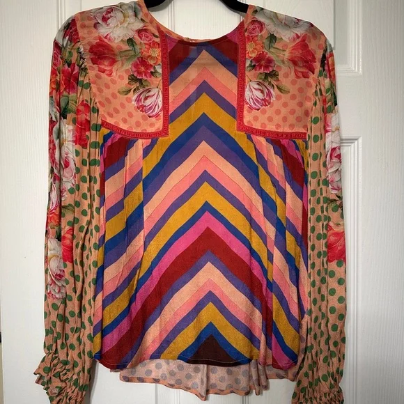 Anthropologie Blank London Miranda Peasant Blouse, Multicolor - XS - Picture 4 of 10